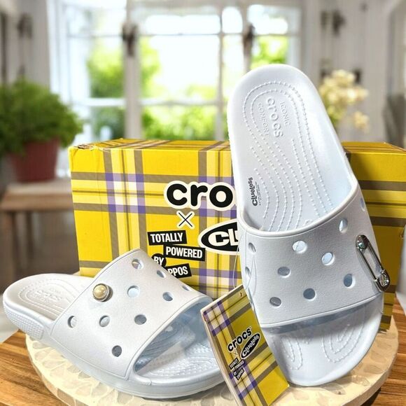 New Crocs x Clueless "The Tai" Slide – Mineral Blue – Women’s 10 / Men’s 8 – Box - Picture 3 of 11